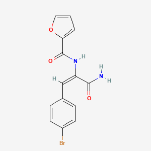 molecular formula C14H11BrN2O3 B4817890 N-[1-(aminocarbonyl)-2-(4-bromophenyl)vinyl]-2-furamide 