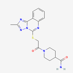 molecular formula C18H20N6O2S B4817893 1-{[(2-methyl[1,2,4]triazolo[1,5-c]quinazolin-5-yl)thio]acetyl}-4-piperidinecarboxamide 