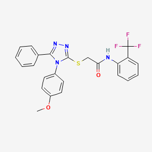 molecular formula C24H19F3N4O2S B4817895 2-{[4-(4-methoxyphenyl)-5-phenyl-4H-1,2,4-triazol-3-yl]thio}-N-[2-(trifluoromethyl)phenyl]acetamide 