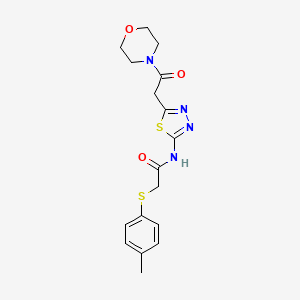 molecular formula C17H20N4O3S2 B4817902 2-[(4-methylphenyl)thio]-N-{5-[2-(4-morpholinyl)-2-oxoethyl]-1,3,4-thiadiazol-2-yl}acetamide 