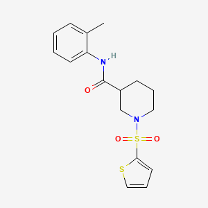 molecular formula C17H20N2O3S2 B4817907 N-(2-methylphenyl)-1-(2-thienylsulfonyl)-3-piperidinecarboxamide 