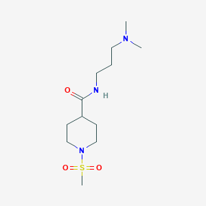 molecular formula C12H25N3O3S B4817911 N-[3-(dimethylamino)propyl]-1-(methylsulfonyl)-4-piperidinecarboxamide 