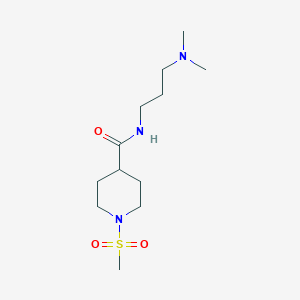 molecular formula C12H25N3O3S B4817911 N~4~-[3-(DIMETHYLAMINO)PROPYL]-1-(METHYLSULFONYL)-4-PIPERIDINECARBOXAMIDE 