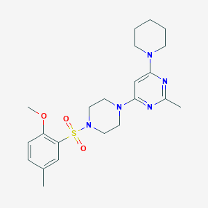 molecular formula C22H31N5O3S B4817925 4-{4-[(2-methoxy-5-methylphenyl)sulfonyl]-1-piperazinyl}-2-methyl-6-(1-piperidinyl)pyrimidine 