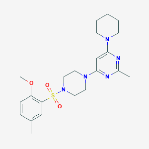 molecular formula C22H31N5O3S B4817925 4-[4-(2-Methoxy-5-methylbenzenesulfonyl)piperazin-1-YL]-2-methyl-6-(piperidin-1-YL)pyrimidine 