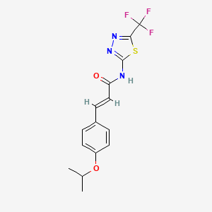molecular formula C15H14F3N3O2S B4817932 3-(4-isopropoxyphenyl)-N-[5-(trifluoromethyl)-1,3,4-thiadiazol-2-yl]acrylamide 