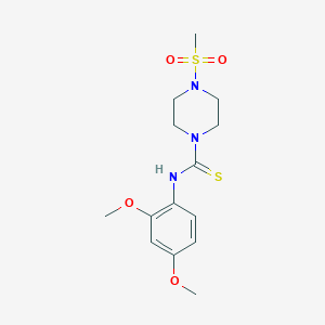 molecular formula C14H21N3O4S2 B4817940 N-(2,4-dimethoxyphenyl)-4-(methylsulfonyl)-1-piperazinecarbothioamide 