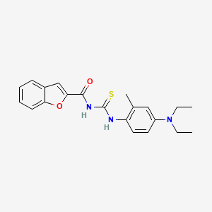 molecular formula C21H23N3O2S B4817986 N-({[4-(diethylamino)-2-methylphenyl]amino}carbonothioyl)-1-benzofuran-2-carboxamide 
