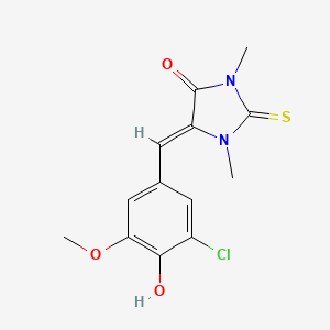 molecular formula C13H13ClN2O3S B4817997 5-(3-chloro-4-hydroxy-5-methoxybenzylidene)-1,3-dimethyl-2-thioxo-4-imidazolidinone 