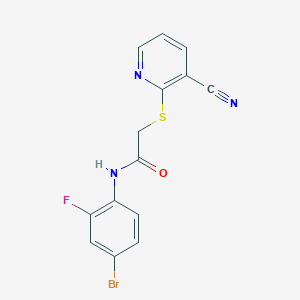 molecular formula C14H9BrFN3OS B4818002 N-(4-bromo-2-fluorophenyl)-2-[(3-cyano-2-pyridinyl)thio]acetamide 
