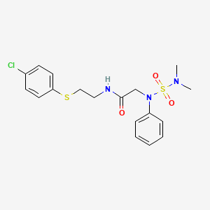 molecular formula C18H22ClN3O3S2 B4818021 N~1~-{2-[(4-chlorophenyl)thio]ethyl}-N~2~-[(dimethylamino)sulfonyl]-N~2~-phenylglycinamide 