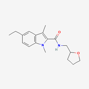 molecular formula C18H24N2O2 B4818037 5-ethyl-1,3-dimethyl-N-(tetrahydro-2-furanylmethyl)-1H-indole-2-carboxamide 