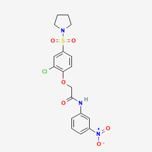 molecular formula C18H18ClN3O6S B4818045 2-[2-chloro-4-(1-pyrrolidinylsulfonyl)phenoxy]-N-(3-nitrophenyl)acetamide 