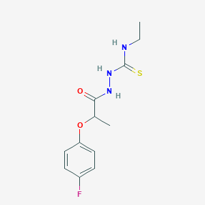 molecular formula C12H16FN3O2S B4818047 N-ethyl-2-[2-(4-fluorophenoxy)propanoyl]hydrazinecarbothioamide 