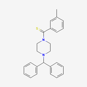 1-(diphenylmethyl)-4-[(3-methylphenyl)carbonothioyl]piperazine
