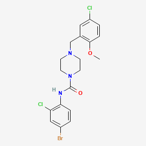 molecular formula C19H20BrCl2N3O2 B4818071 N-(4-bromo-2-chlorophenyl)-4-(5-chloro-2-methoxybenzyl)-1-piperazinecarboxamide 