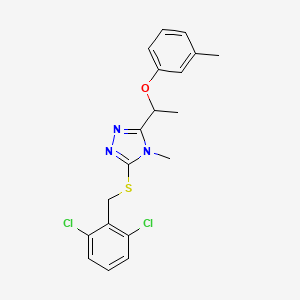 molecular formula C19H19Cl2N3OS B4818098 3-[(2,6-dichlorobenzyl)thio]-4-methyl-5-[1-(3-methylphenoxy)ethyl]-4H-1,2,4-triazole 