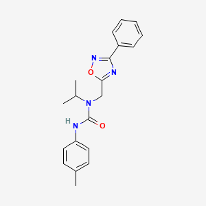 molecular formula C20H22N4O2 B4818103 N-isopropyl-N'-(4-methylphenyl)-N-[(3-phenyl-1,2,4-oxadiazol-5-yl)methyl]urea 