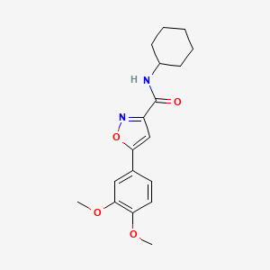 molecular formula C18H22N2O4 B4818120 N-cyclohexyl-5-(3,4-dimethoxyphenyl)-3-isoxazolecarboxamide 