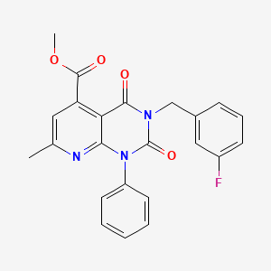 molecular formula C23H18FN3O4 B4818136 methyl 3-(3-fluorobenzyl)-7-methyl-2,4-dioxo-1-phenyl-1,2,3,4-tetrahydropyrido[2,3-d]pyrimidine-5-carboxylate 