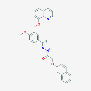 molecular formula C30H25N3O4 B4818139 N'-{4-methoxy-3-[(8-quinolinyloxy)methyl]benzylidene}-2-(2-naphthyloxy)acetohydrazide 