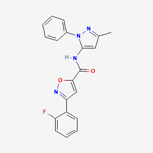 3-(2-fluorophenyl)-N-(3-methyl-1-phenyl-1H-pyrazol-5-yl)-5-isoxazolecarboxamide