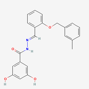 molecular formula C22H20N2O4 B4818169 3,5-dihydroxy-N'-{2-[(3-methylbenzyl)oxy]benzylidene}benzohydrazide 