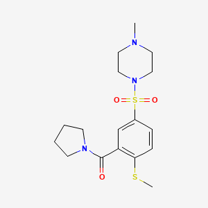 1-methyl-4-{[4-(methylthio)-3-(1-pyrrolidinylcarbonyl)phenyl]sulfonyl}piperazine