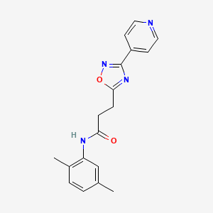 molecular formula C18H18N4O2 B4818218 N-(2,5-dimethylphenyl)-3-[3-(4-pyridinyl)-1,2,4-oxadiazol-5-yl]propanamide 