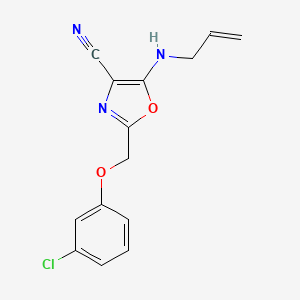 molecular formula C14H12ClN3O2 B4818233 5-(allylamino)-2-[(3-chlorophenoxy)methyl]-1,3-oxazole-4-carbonitrile 