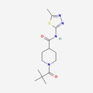 molecular formula C14H22N4O2S B4818236 1-(2,2-dimethylpropanoyl)-N-(5-methyl-1,3,4-thiadiazol-2-yl)-4-piperidinecarboxamide 