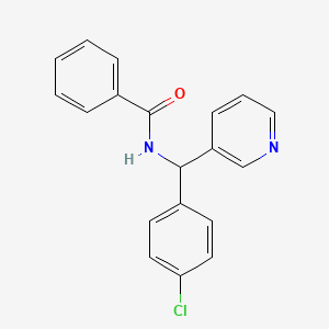 molecular formula C19H15ClN2O B4818246 N-[(4-chlorophenyl)(3-pyridinyl)methyl]benzamide 