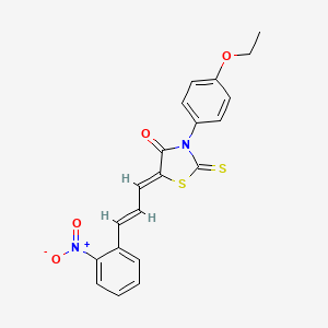 molecular formula C20H16N2O4S2 B4818258 3-(4-ethoxyphenyl)-5-[3-(2-nitrophenyl)-2-propen-1-ylidene]-2-thioxo-1,3-thiazolidin-4-one 