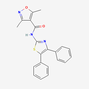 molecular formula C21H17N3O2S B4818303 N-(4,5-diphenyl-1,3-thiazol-2-yl)-3,5-dimethyl-4-isoxazolecarboxamide 