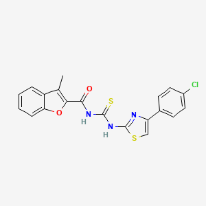 N-({[4-(4-chlorophenyl)-1,3-thiazol-2-yl]amino}carbonothioyl)-3-methyl-1-benzofuran-2-carboxamide