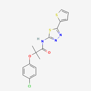 2-(4-chlorophenoxy)-2-methyl-N-[5-(2-thienyl)-1,3,4-thiadiazol-2-yl]propanamide