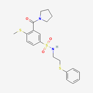 4-(methylthio)-N-[2-(phenylthio)ethyl]-3-(1-pyrrolidinylcarbonyl)benzenesulfonamide