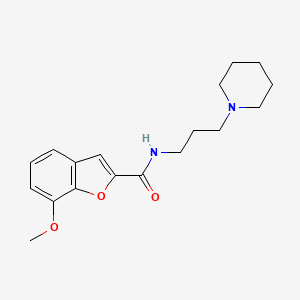 molecular formula C18H24N2O3 B4818354 7-methoxy-N-[3-(1-piperidinyl)propyl]-1-benzofuran-2-carboxamide 