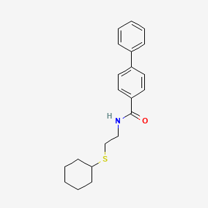 molecular formula C21H25NOS B4818385 N-[2-(cyclohexylthio)ethyl]-4-biphenylcarboxamide 