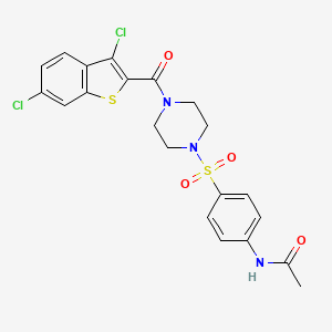 molecular formula C21H19Cl2N3O4S2 B4818397 N-[4-({4-[(3,6-dichloro-1-benzothien-2-yl)carbonyl]-1-piperazinyl}sulfonyl)phenyl]acetamide 