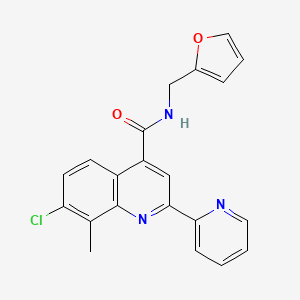 molecular formula C21H16ClN3O2 B4818405 7-chloro-N-(2-furylmethyl)-8-methyl-2-(2-pyridinyl)-4-quinolinecarboxamide 