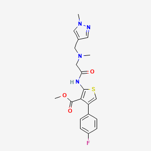 molecular formula C20H21FN4O3S B4818427 methyl 4-(4-fluorophenyl)-2-({N-methyl-N-[(1-methyl-1H-pyrazol-4-yl)methyl]glycyl}amino)-3-thiophenecarboxylate 