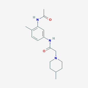 molecular formula C17H25N3O2 B4818449 N-[3-(acetylamino)-4-methylphenyl]-2-(4-methyl-1-piperidinyl)acetamide 