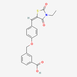 3-({4-[(3-ethyl-2,4-dioxo-1,3-thiazolidin-5-ylidene)methyl]phenoxy}methyl)benzoic acid