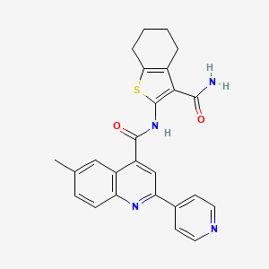 molecular formula C25H22N4O2S B4818475 N-[3-(aminocarbonyl)-4,5,6,7-tetrahydro-1-benzothien-2-yl]-6-methyl-2-(4-pyridinyl)-4-quinolinecarboxamide 