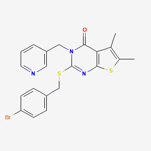 molecular formula C21H18BrN3OS2 B4818485 2-[(4-bromobenzyl)thio]-5,6-dimethyl-3-(3-pyridinylmethyl)thieno[2,3-d]pyrimidin-4(3H)-one 