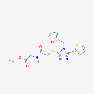 ethyl N-({[4-(2-furylmethyl)-5-(2-thienyl)-4H-1,2,4-triazol-3-yl]thio}acetyl)glycinate