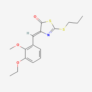 molecular formula C16H19NO3S2 B4818490 4-(3-ethoxy-2-methoxybenzylidene)-2-(propylthio)-1,3-thiazol-5(4H)-one 