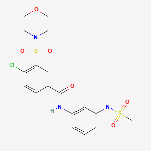 molecular formula C19H22ClN3O6S2 B4818499 4-chloro-N-{3-[methyl(methylsulfonyl)amino]phenyl}-3-(4-morpholinylsulfonyl)benzamide 