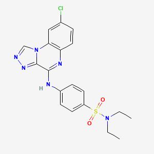 molecular formula C19H19ClN6O2S B4818507 4-[(8-chloro[1,2,4]triazolo[4,3-a]quinoxalin-4-yl)amino]-N,N-diethylbenzenesulfonamide 